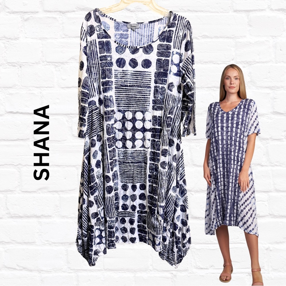 💥SOLDOUT💥 SHANA Midi Dress Sz. M Comfy Lagenlook Resort Travel Beach Coastal